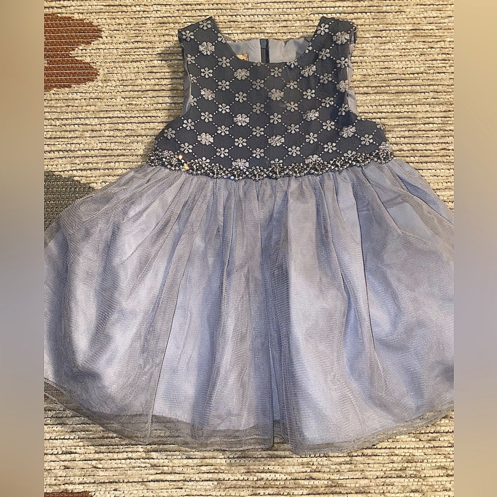 Formal Gray Toddler Dress with rhinestones 12M